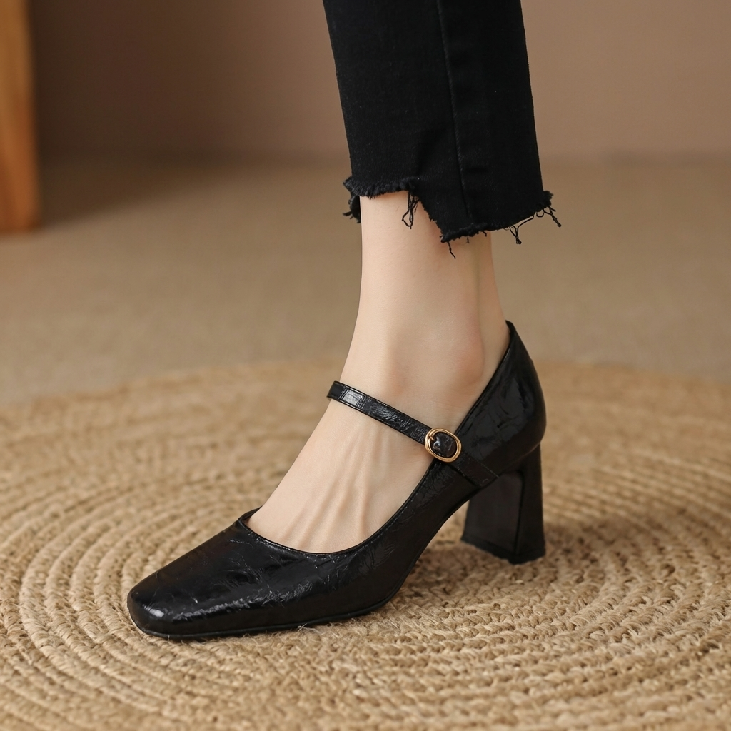 Monroe Leather Strap Heels