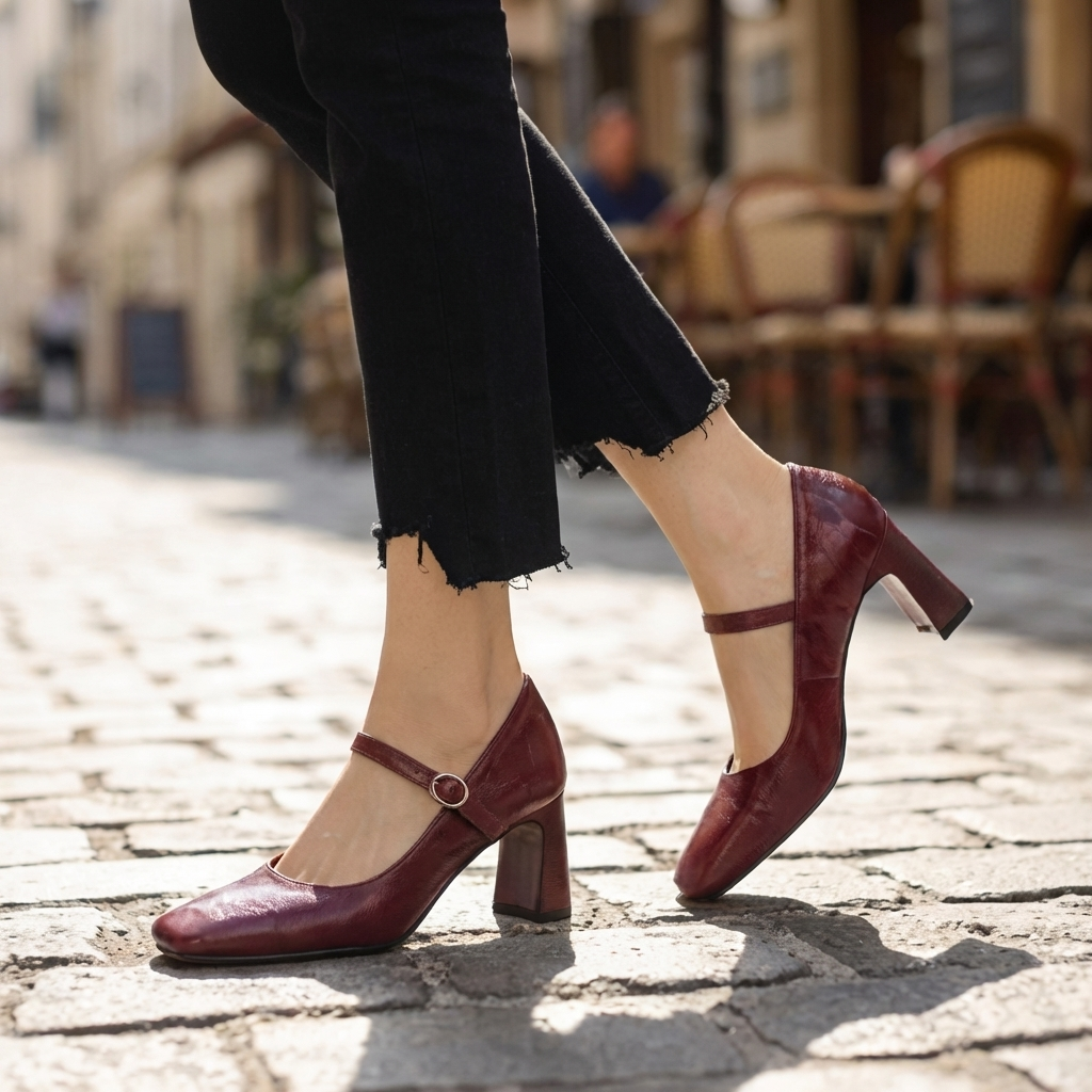 Monroe Leather Strap Heels
