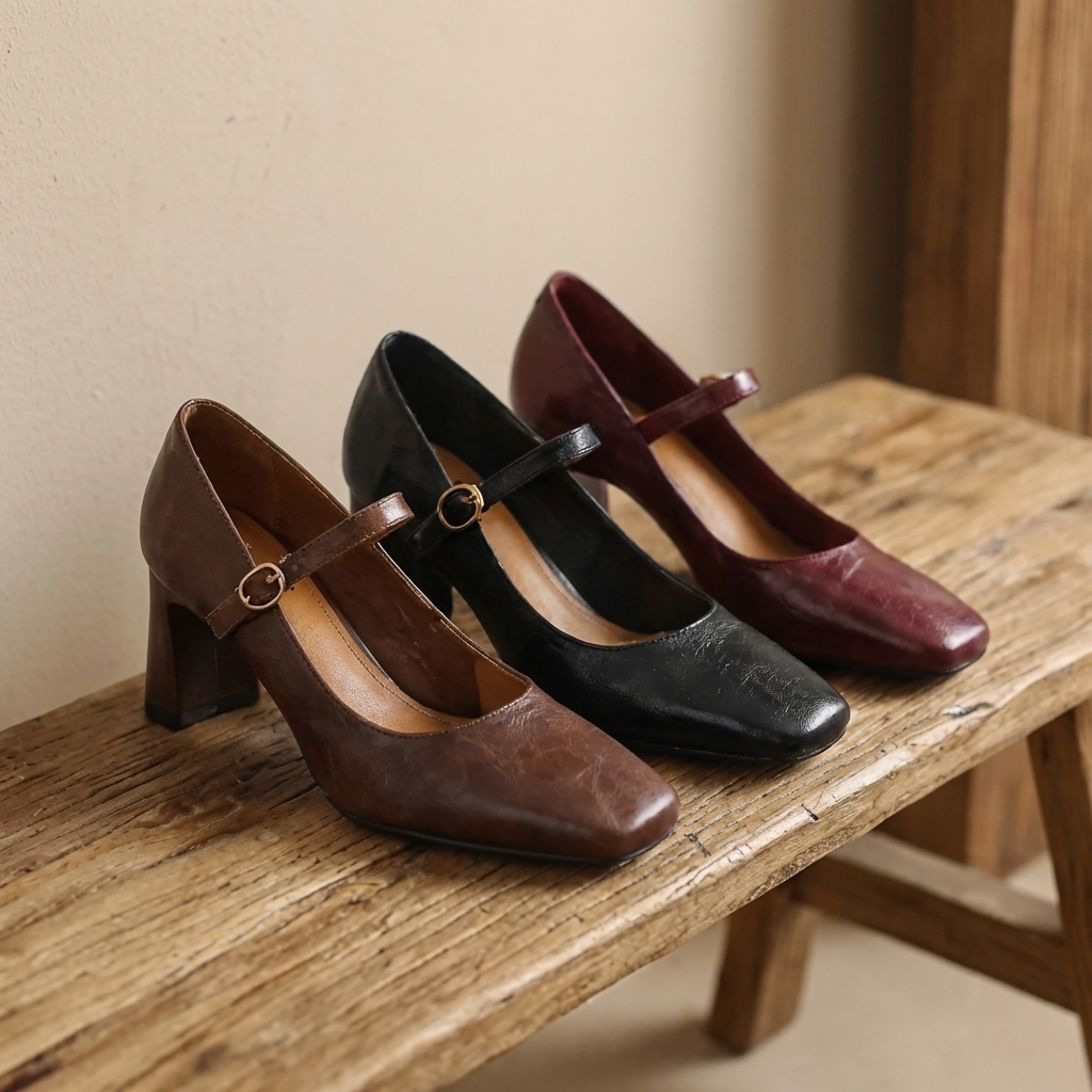 Monroe Leather Strap Heels