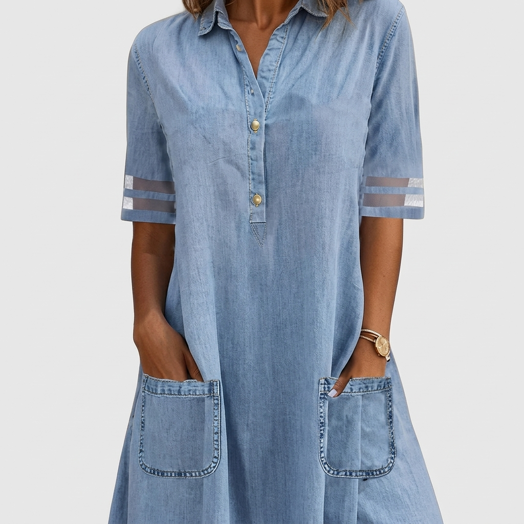 Brittany | Figure Flattering Denim Dress