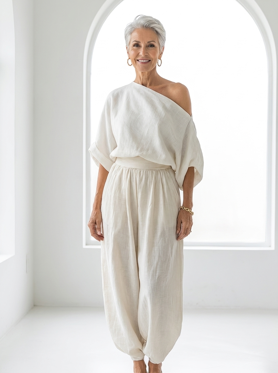 Helena | Off-Shoulder Linen Set