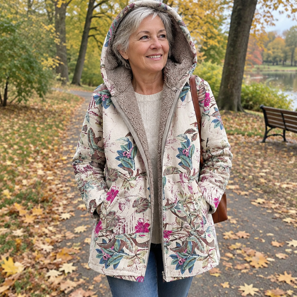 Melvaris™ Floral Print Hooded Coat