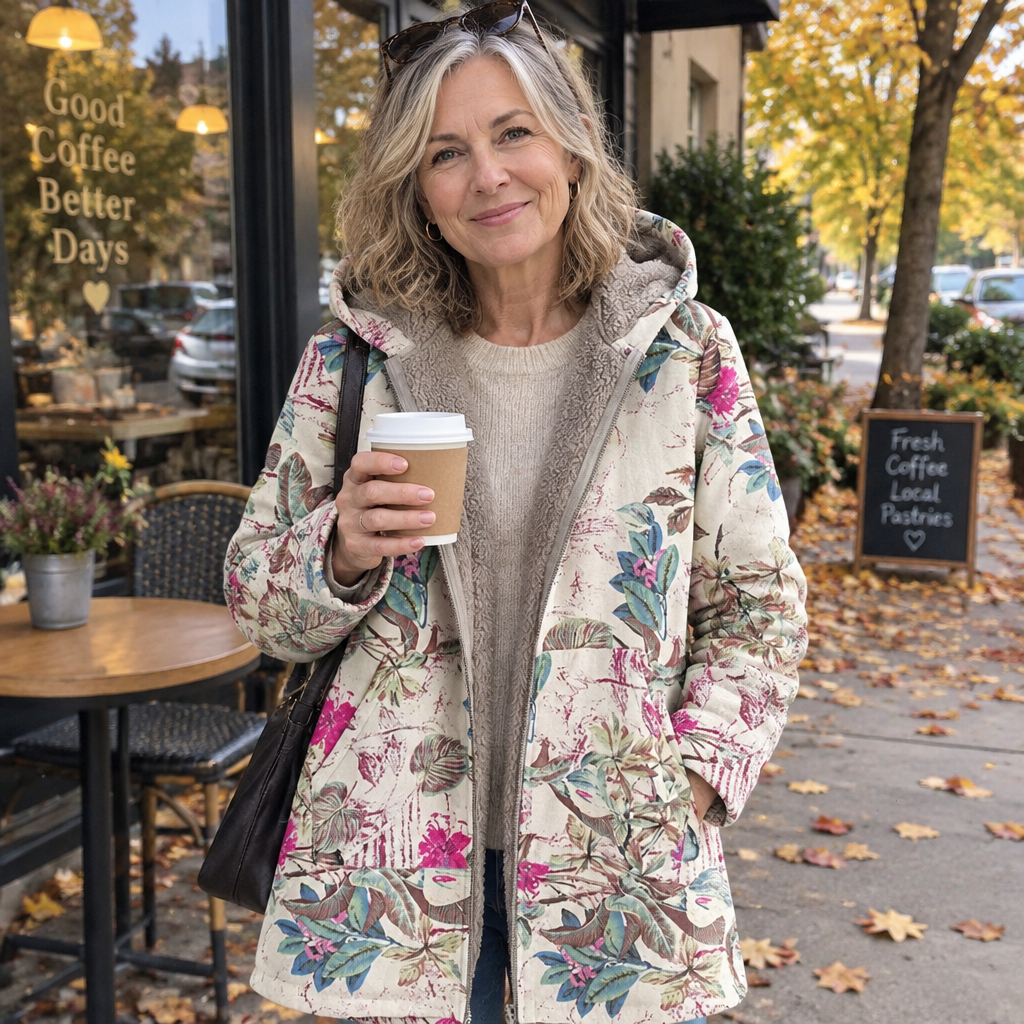 Melvaris™ Floral Print Hooded Coat