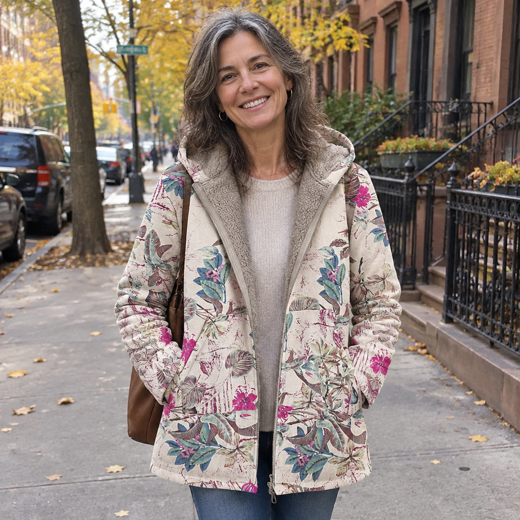 Melvaris™ Floral Print Hooded Coat