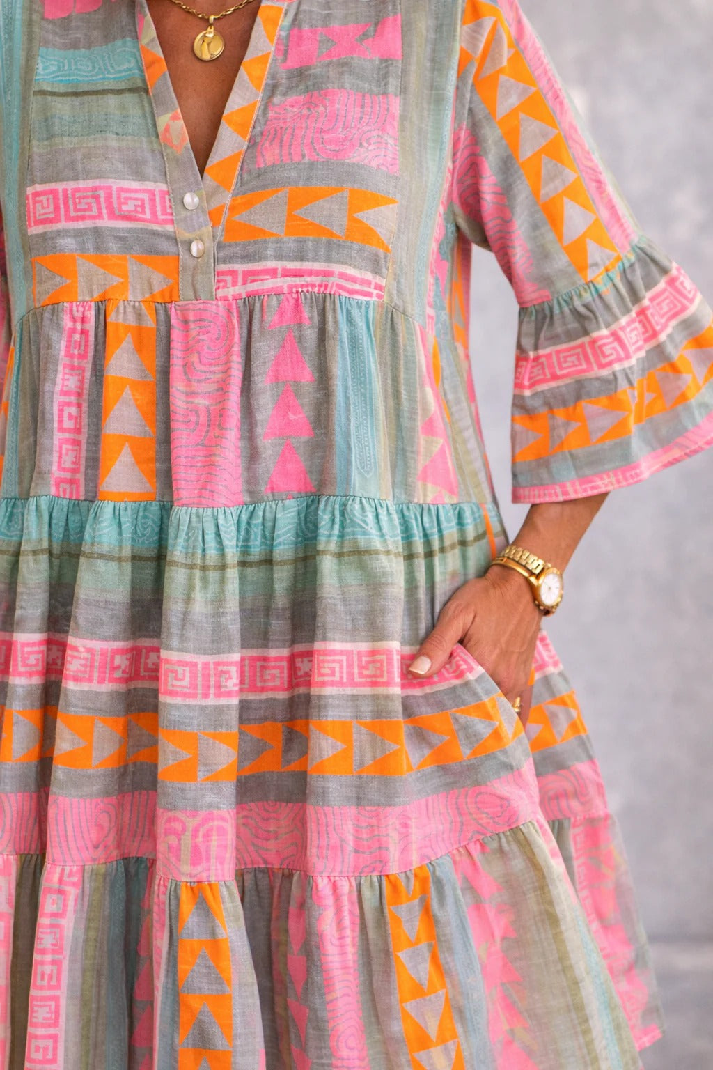 Lucy | Patterned Flowing Midi Dress