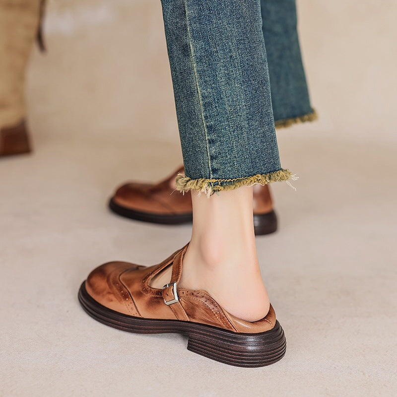 Elegant Mary Janes Made Of Leather
