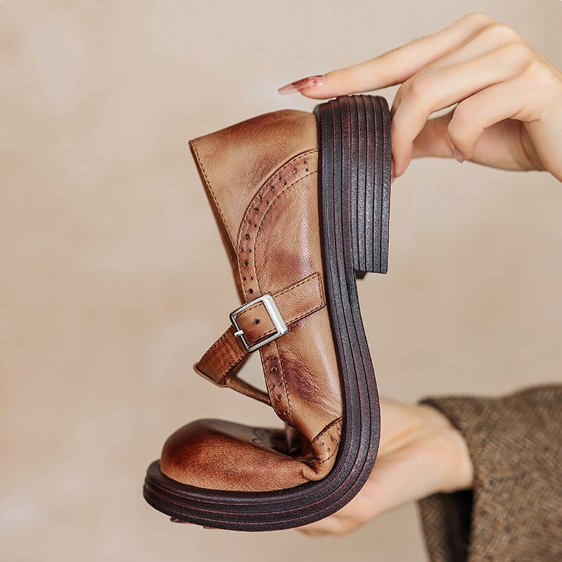 Elegant Mary Janes Made Of Leather