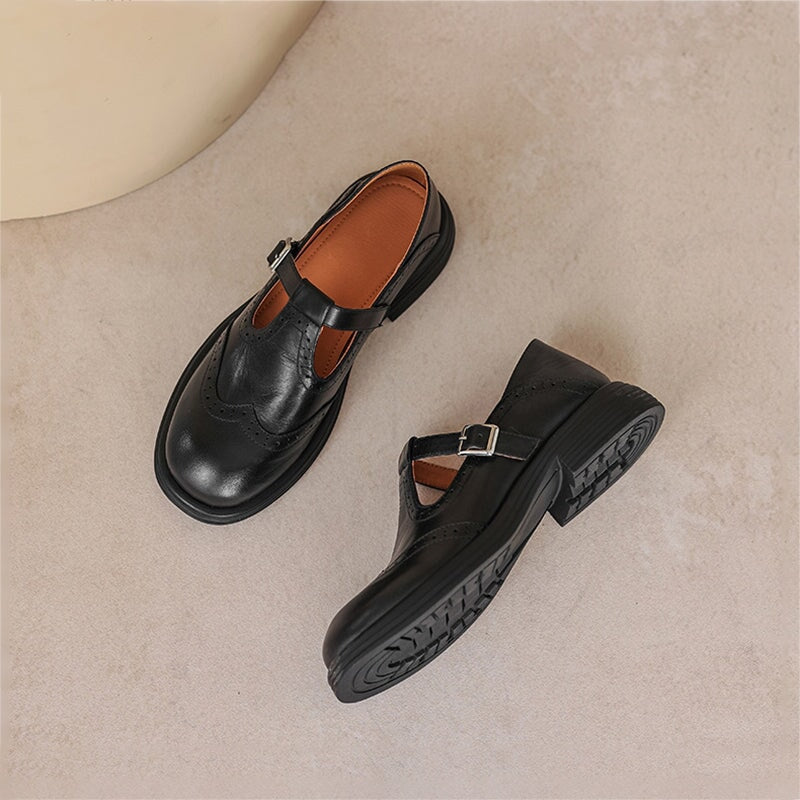 Elegant Mary Janes Made Of Leather