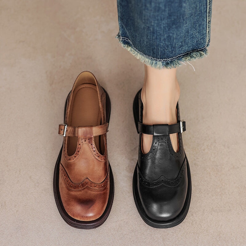 Elegant Mary Janes Made Of Leather