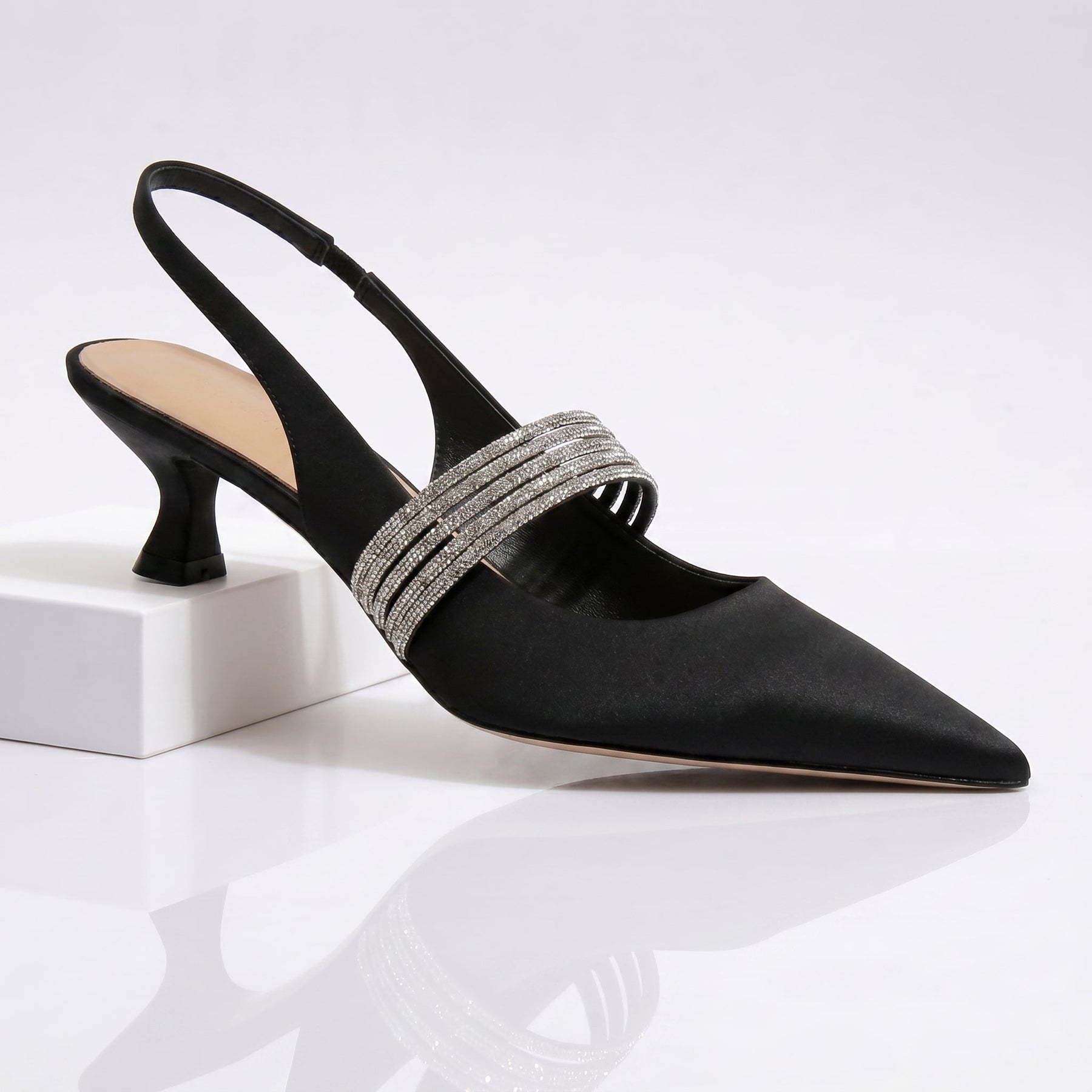Harlow | Crystal Kitten Heels