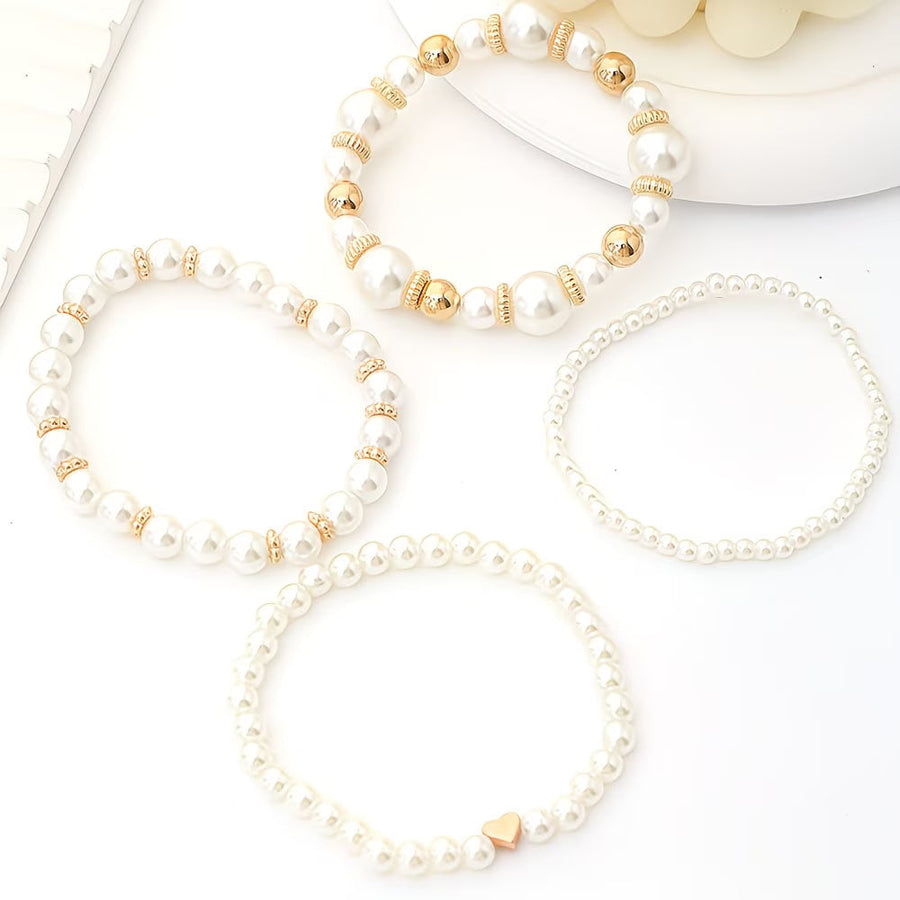 Coleen - Pearl Stack Bracelet Set of 4
