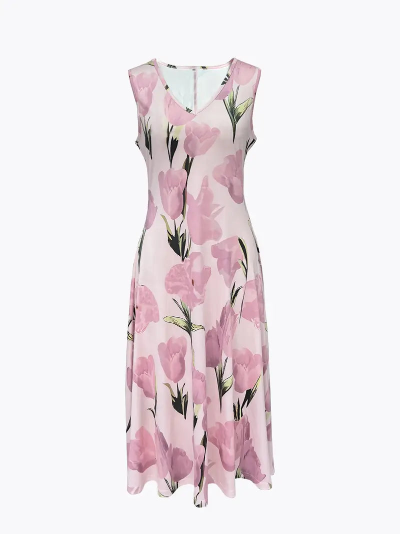 Women's Maxi Dress with Jacket Set | Pink Floral