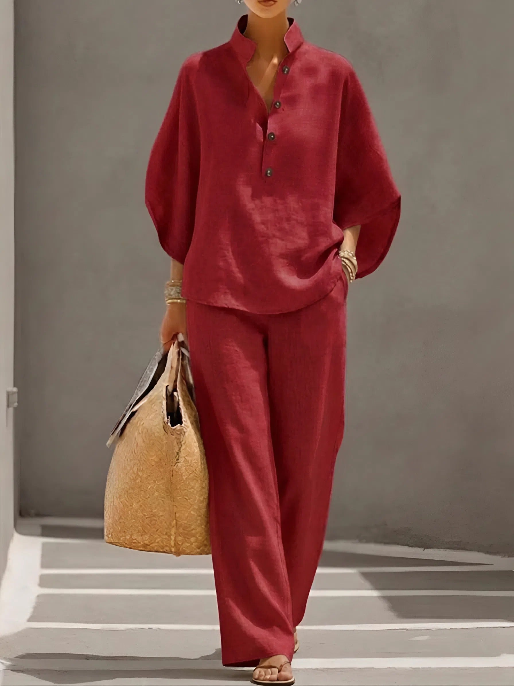 Elena™ – Linen Cotton Two-Piece Set