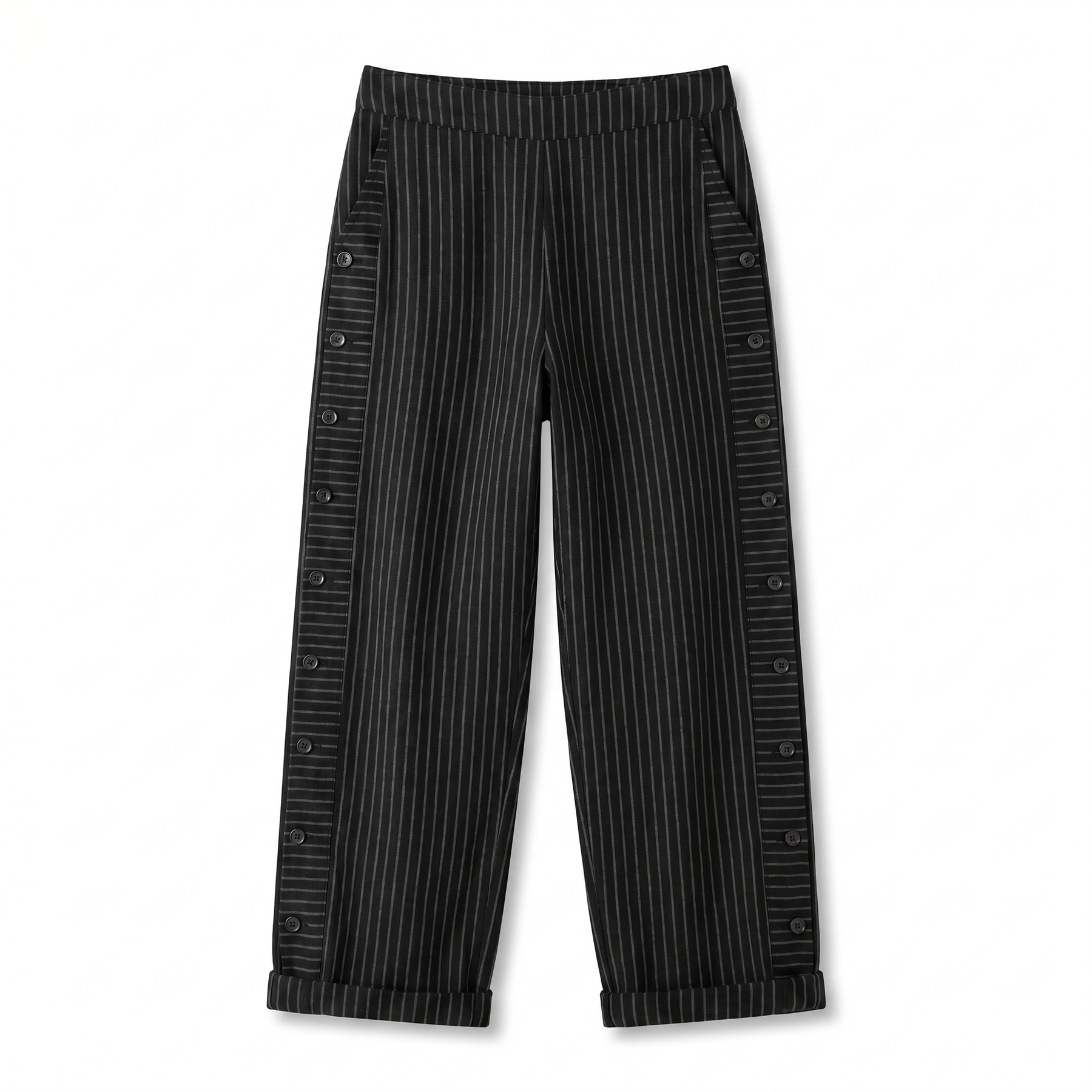 Tess | Striped Panel Button Trousers