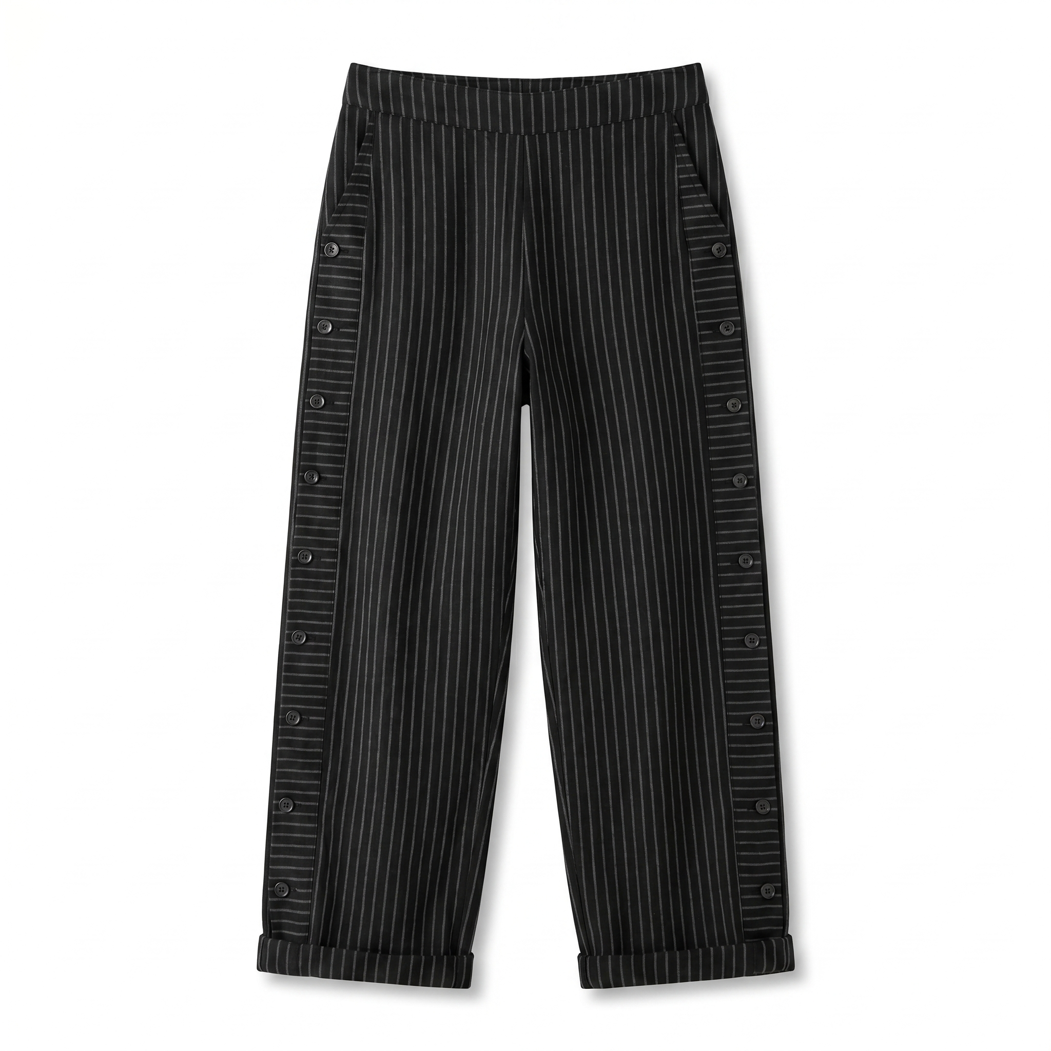 Tess | Striped Panel Button Trousers