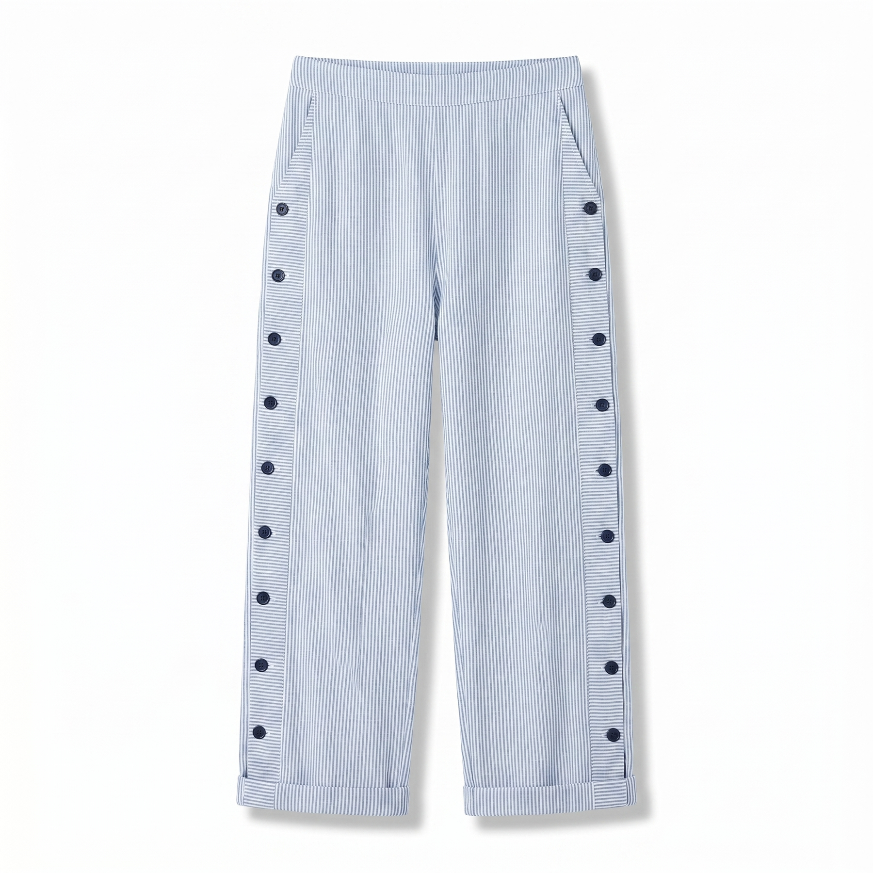 Tess | Striped Panel Button Trousers