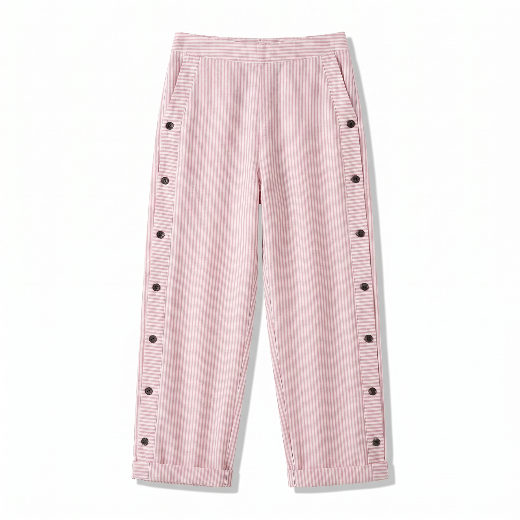 Tess | Striped Panel Button Trousers